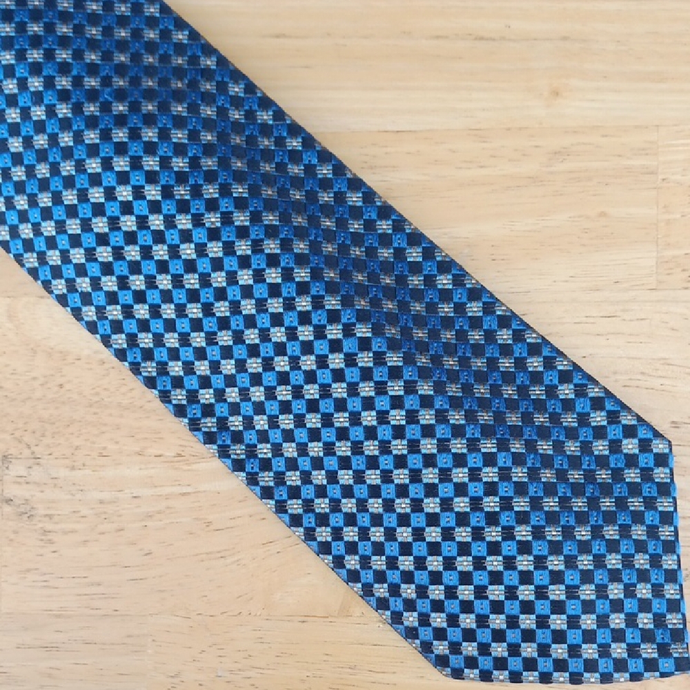 Altea Classic Blue Check Silk Men's Tie